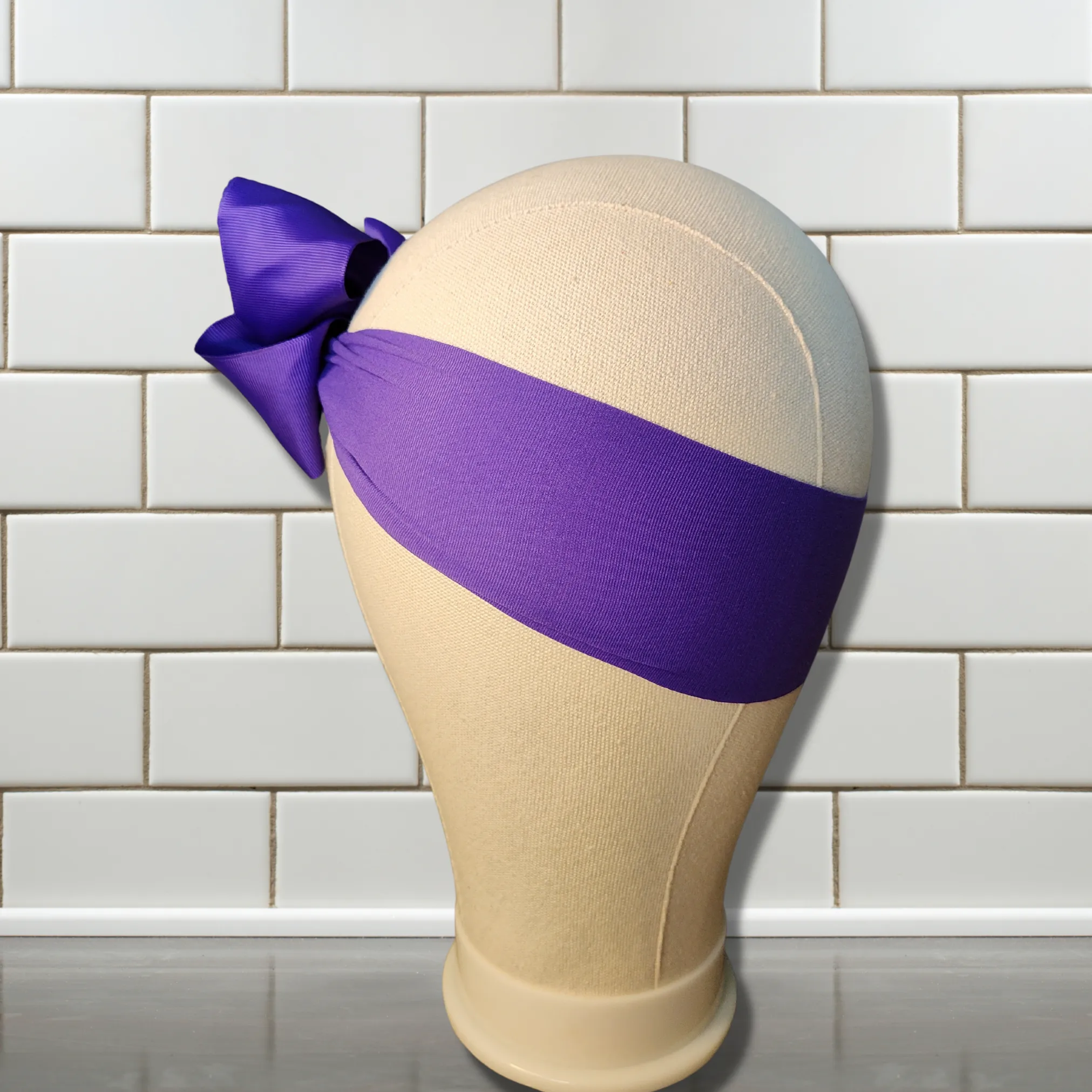 Purple Turban Bow Headband