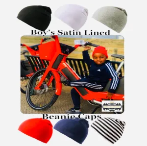 Satin Lined Boy Cap | Satin Lined Beanie | Satin Lined Boy Beanie Cap | Satin Day Cap | Satin Sleep Cap | Custom Boy Hats | Boy Beanies Hat