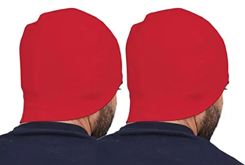 SHAUN Men's Cotton Lycra Skull Cap (Multicolor_Free Size) (Pack of 2)