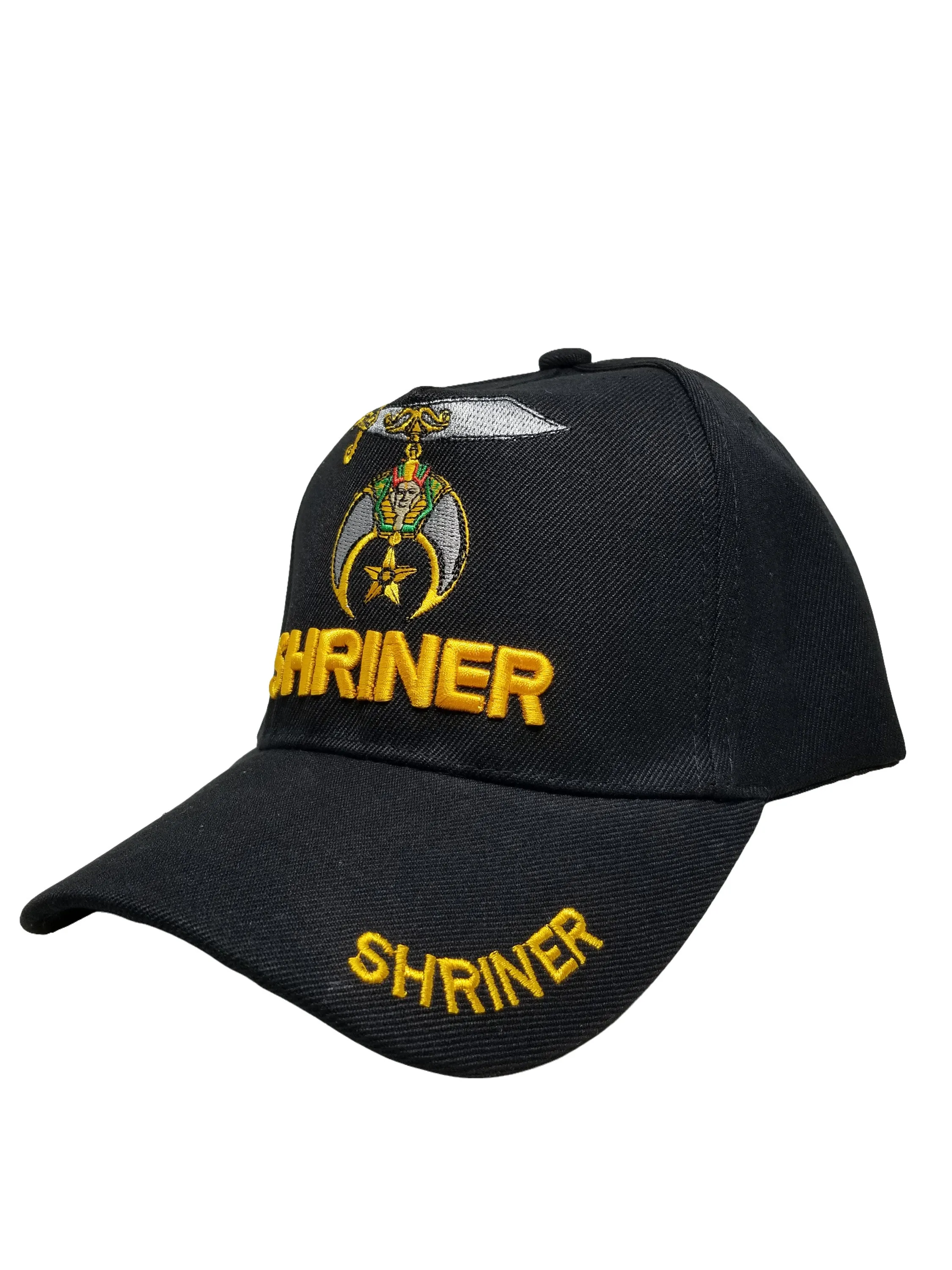 Shriner Hat Black Baseball Cap with Logo Associated with Freemasons Shriners Prince Hall Masons Lodge Headwear
