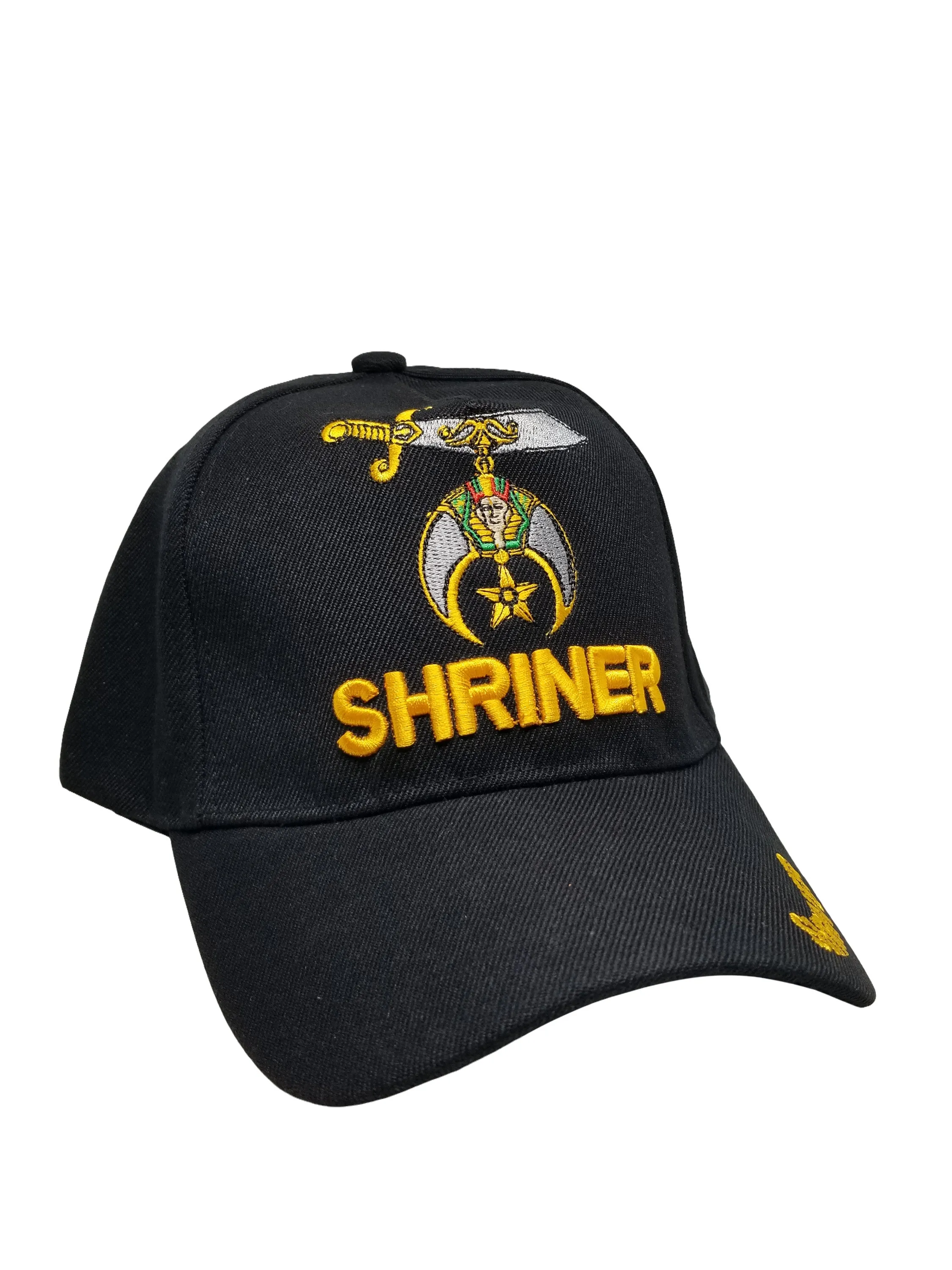 Shriner Hat Black Baseball Cap with Logo Associated with Freemasons Shriners Prince Hall Masons Lodge Headwear
