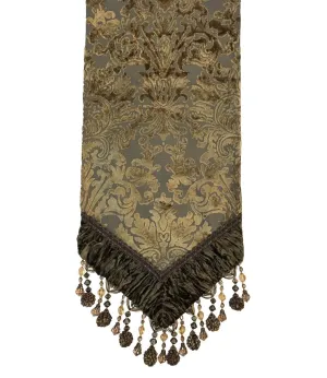 Small Luxury Table Runner Brussels Bronze and Gold Velvet