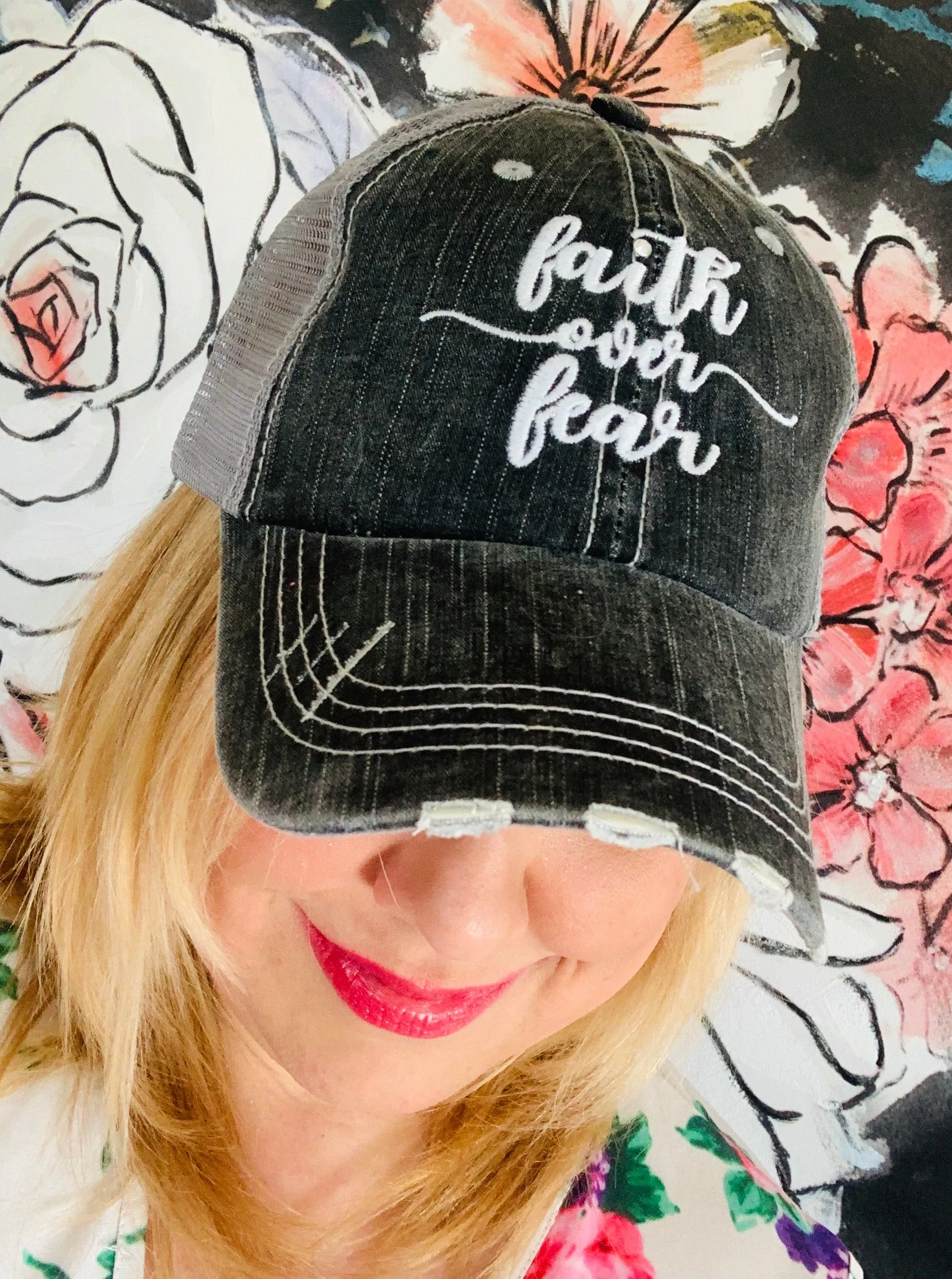 Softball hats Softball mom Softball hair dont care Embroidered gray distressed adjustable trucker caps Personalizable Softball forever
