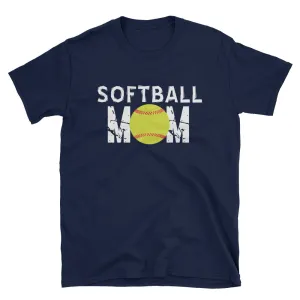Softball Mom T Shirt Navy Unisex Softball T-Shirt Gift Idea for Sporty Mum