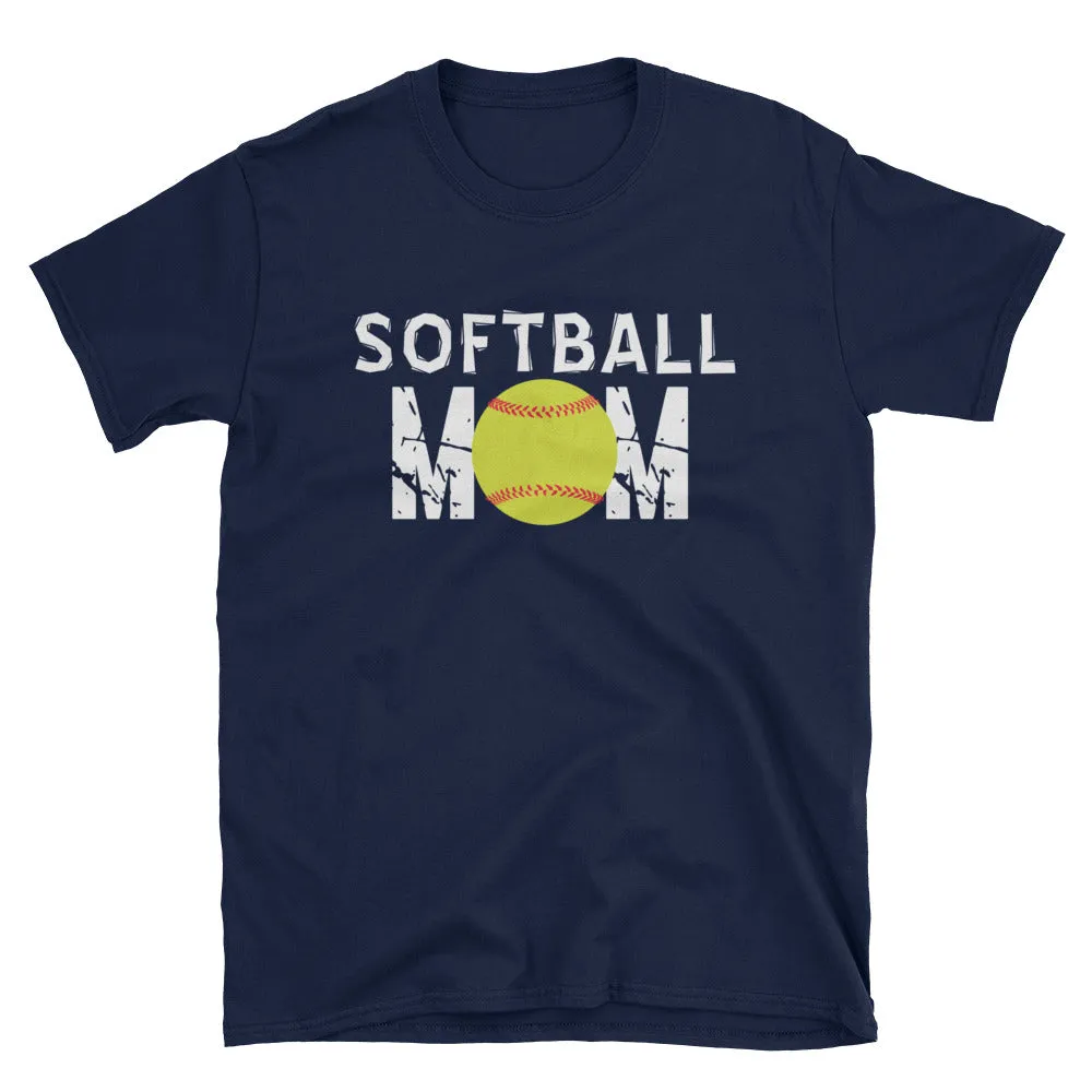 Softball Mom T Shirt Navy Unisex Softball T-Shirt Gift Idea for Sporty Mum