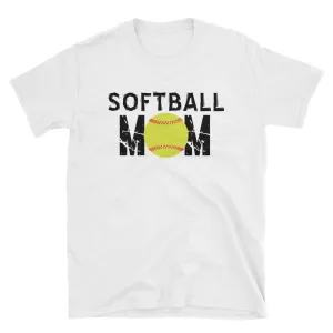 Softball Mom T Shirt White Unisex Softball T-Shirt Gift Idea for Sporty Mum