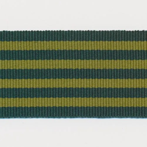 Stripe Grosgrain Ribbon #12 Dark Green & Uguisu