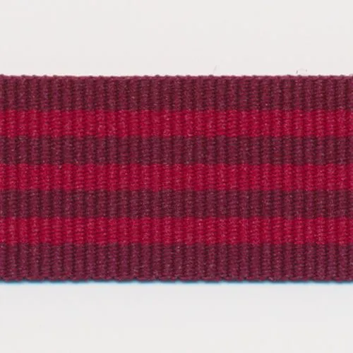 Stripe Grosgrain Ribbon #15 Wine & Red