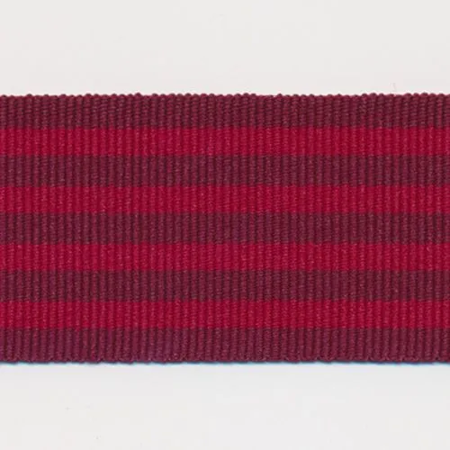 Stripe Grosgrain Ribbon #15 Wine & Red