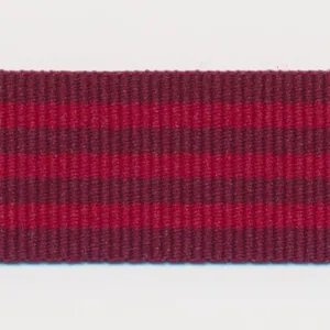 Stripe Grosgrain Ribbon #15 Wine & Red