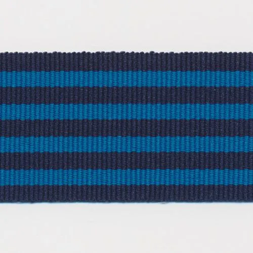 Stripe Grosgrain Ribbon #17 Night Blue & Royal Blue