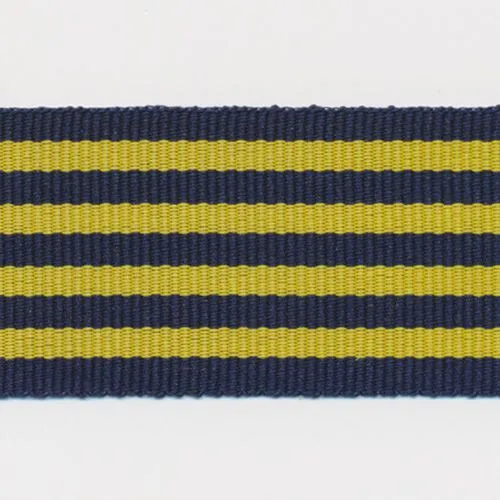Stripe Grosgrain Ribbon #18 Night Blue & Saffron