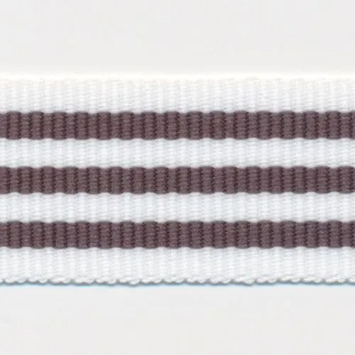 Stripe Grosgrain Ribbon #2 Off White & Carbon Gray