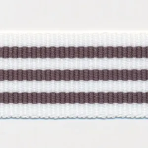 Stripe Grosgrain Ribbon #2 Off White & Carbon Gray