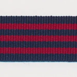 Stripe Grosgrain Ribbon #20 Night Blue & Red