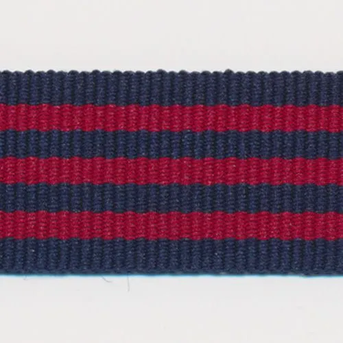 Stripe Grosgrain Ribbon #20 Night Blue & Red