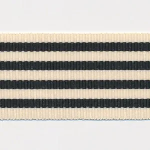 Stripe Grosgrain Ribbon #4 Cream & Black