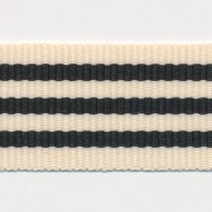 Stripe Grosgrain Ribbon #4 Cream & Black