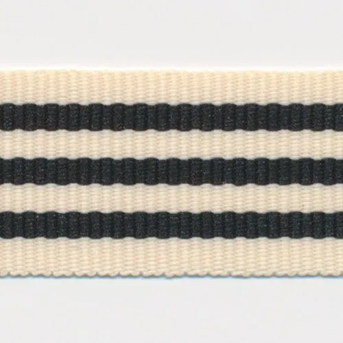 Stripe Grosgrain Ribbon #4 Cream & Black