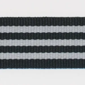 Stripe Grosgrain Ribbon #8 Black & Off White