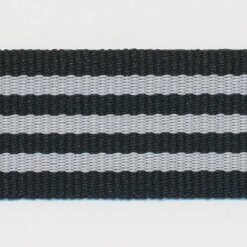 Stripe Grosgrain Ribbon #8 Black & Off White