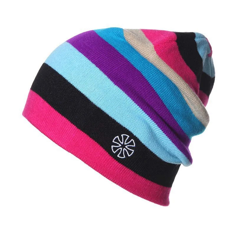 Striped Knitted Ski Beanies