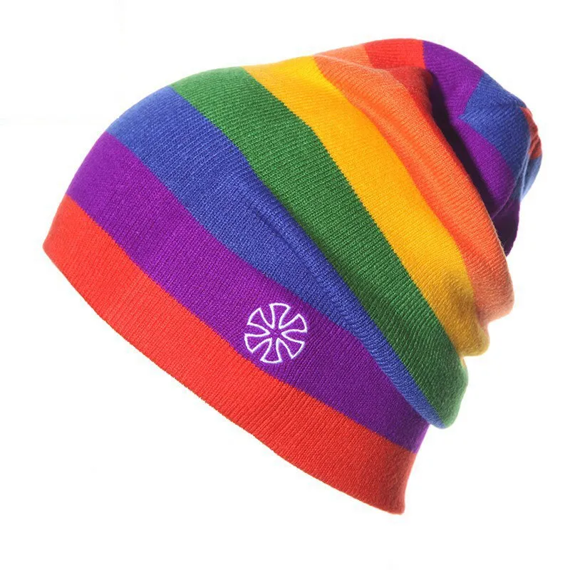 Striped Knitted Ski Beanies