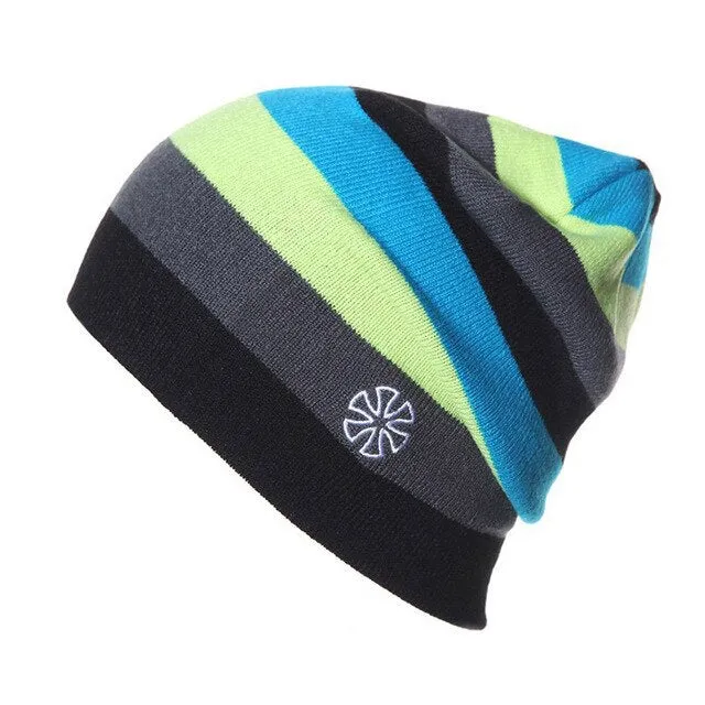 Striped Knitted Ski Beanies