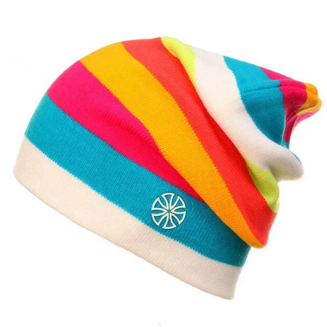 Striped Knitted Ski Beanies