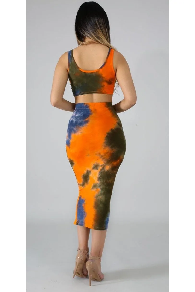 Tie Dye Skirt Set