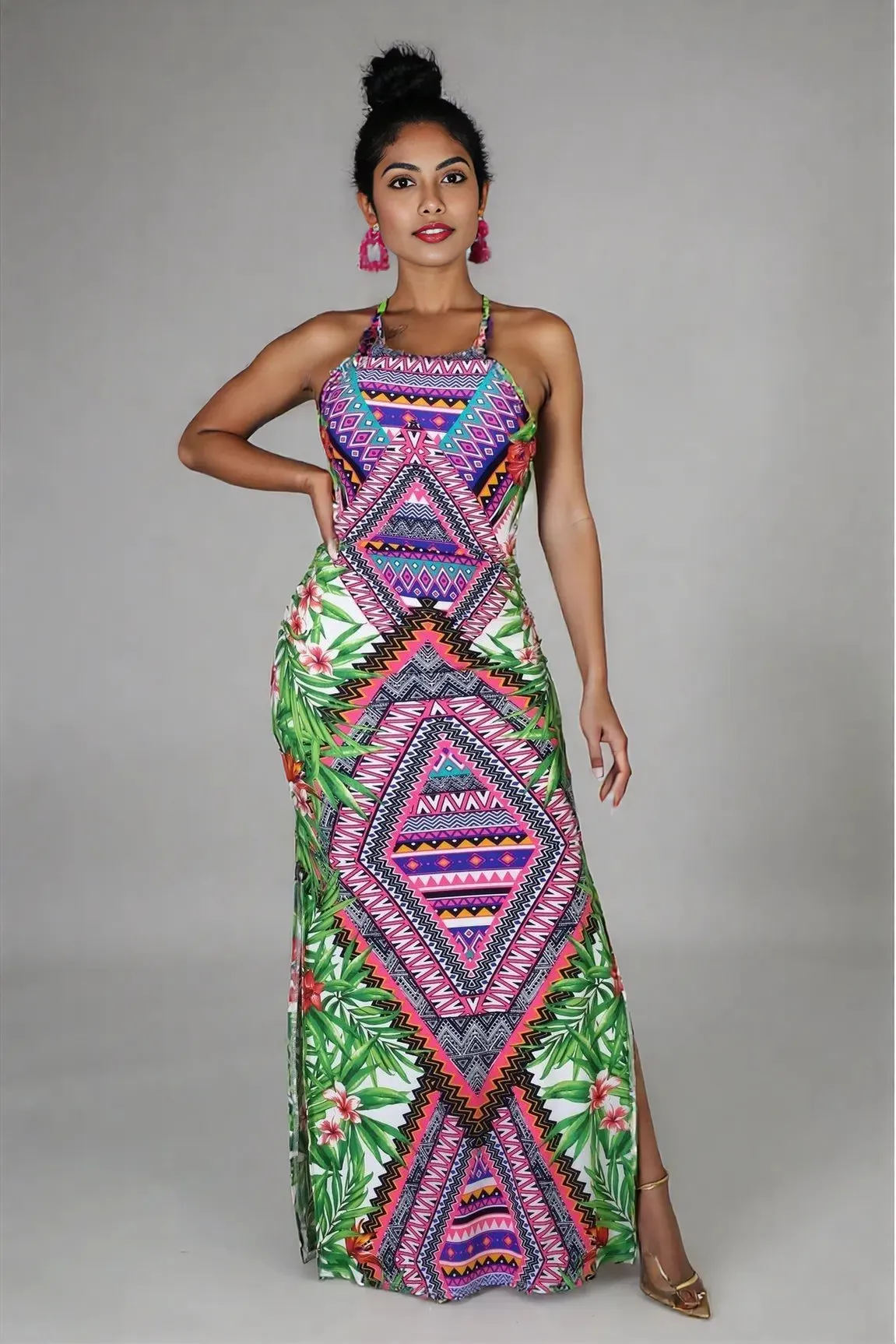 Tropical Aztec Dress