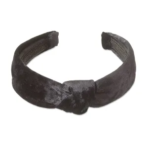Velvet Black Knotted Headband