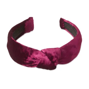 Velvet Wine Knotted Headband