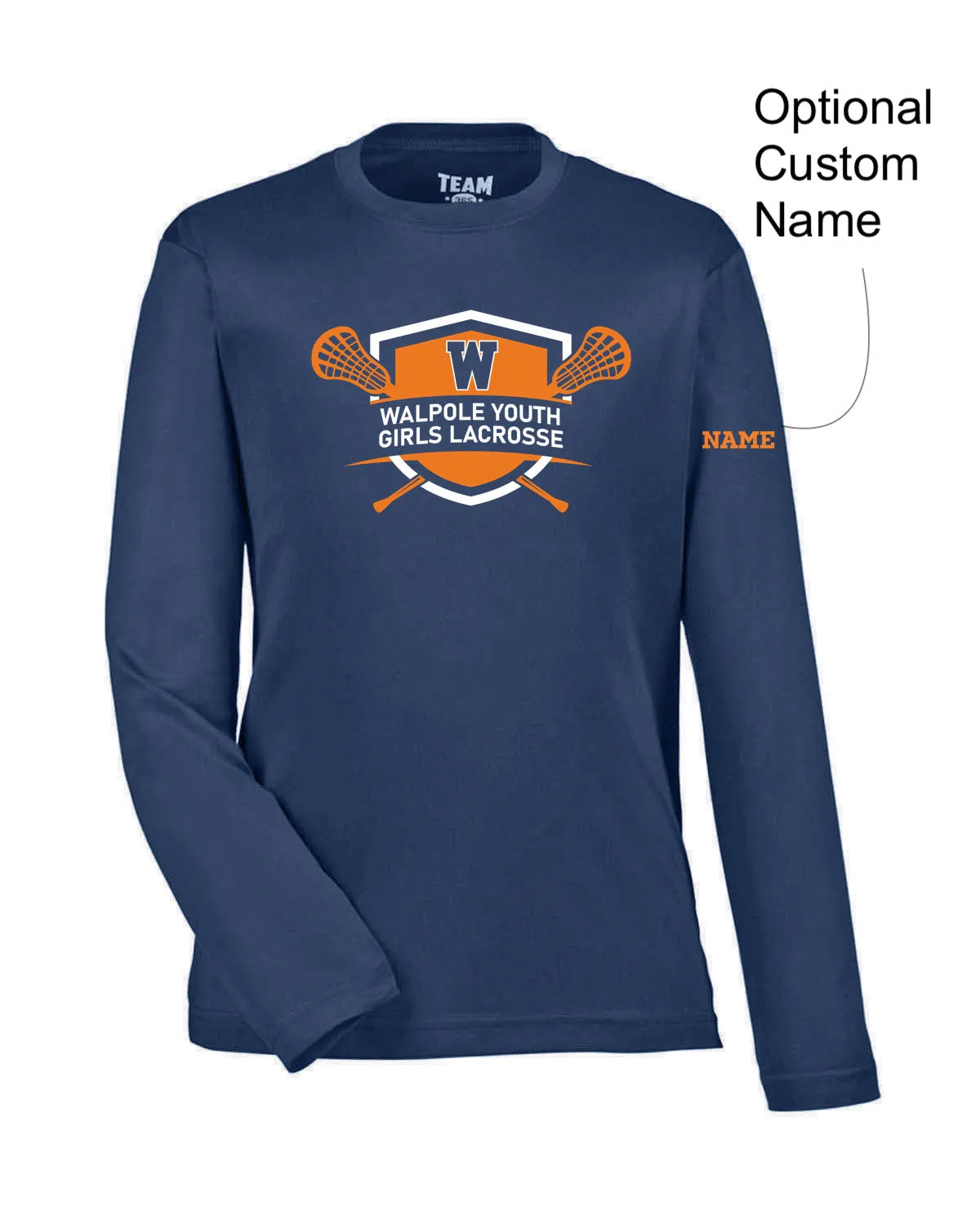 Walpole Youth Girls Lacrosse - Performance Long-Sleeve T-Shirt (Youth - TT11YL)