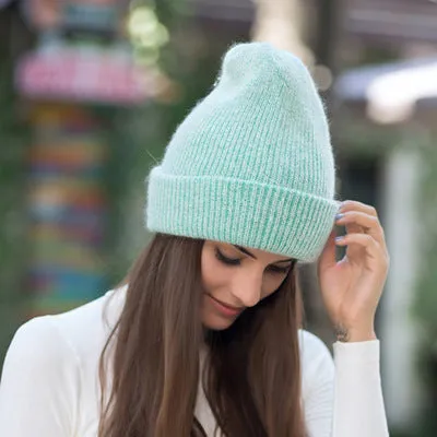Winter Hat Beanies Rabbit Wool Fur Multiple Colors