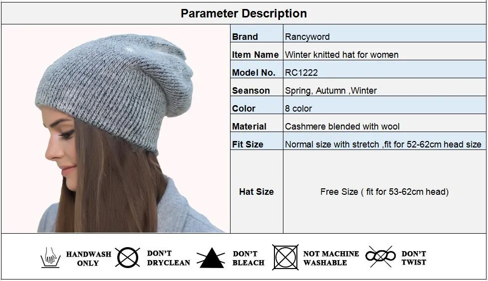 Winter Hat Beanies Rabbit Wool Fur Multiple Colors