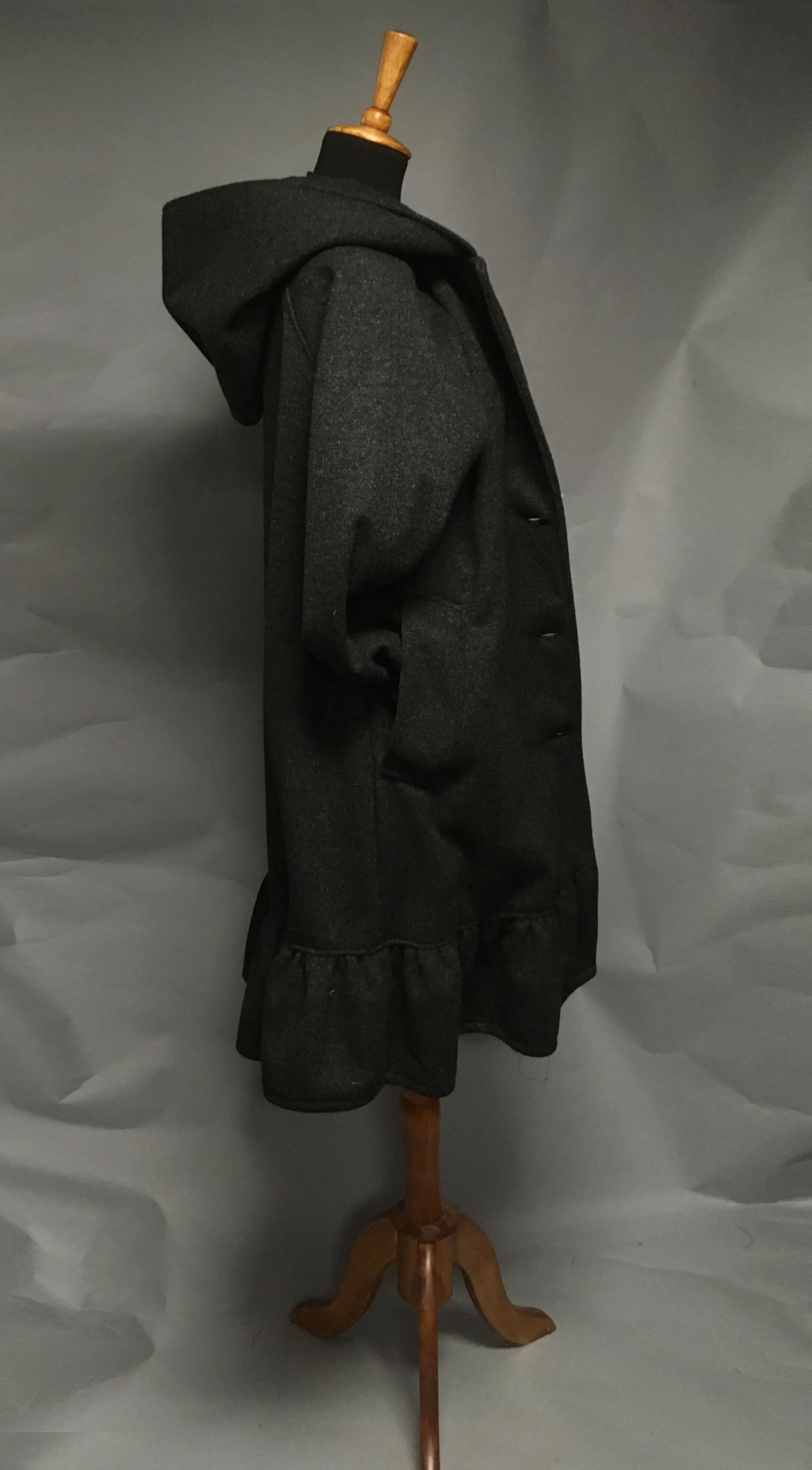 *Women's Charcoal Wool & Fleece Cold Weather Carcoat